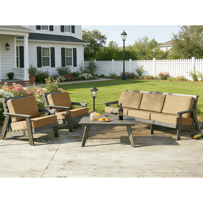 Outdoor Seat Cushion Set, Waterproof & Fade Resistant Patio Chair Cushions, Outdoors Cushion For Patio Furniture, 24 X 24 X 6 Inch, Outdoor Couch Cushions With Zippers，Khaki