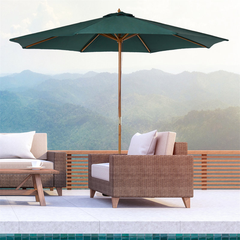 Brennin 300cm Market Parasol, Green