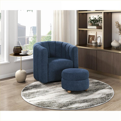 Fauteuil pivotant avec repose-pieds 360 degrés Deep Blue