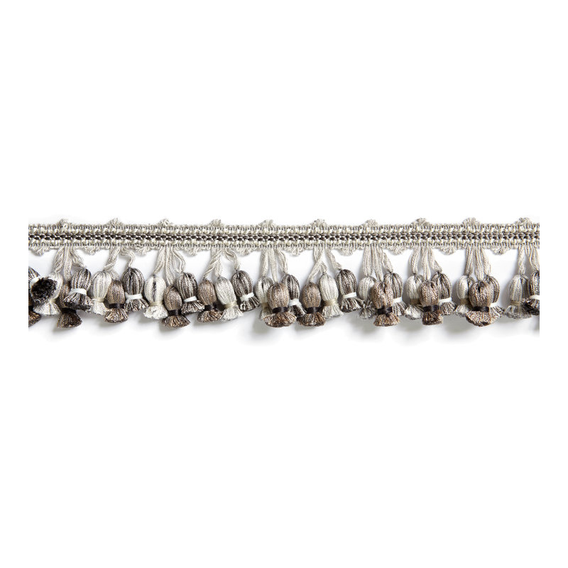 Botanica Newport Tassel Fringe Fabric, French Gray