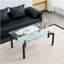 Table basse rectangulaire moderne en verre noir