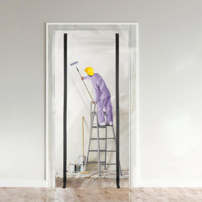 48Inch*87Inch Easy-To-Install Punch-Free II-Type Dustproof Door Zipper Suitable For Standard Door Frames