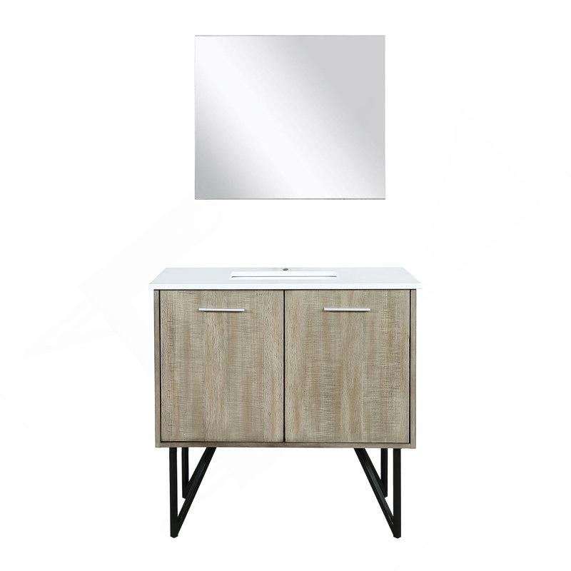 Meuble-lavabo de salle de bain 36 po X P 20 po P, comptoir en quartz et Miroir, 36"