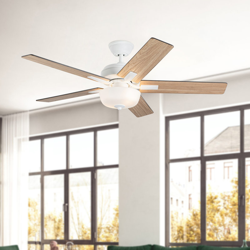 Erikson LED Ceiling Fan, White, Brown