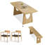 Ensemble de table de salle à manger 4 personnes Burlywood-1755014902-1755014903