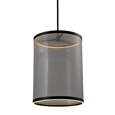 Cora - Integrated LED Pendant - Black Finish - Silver Shade