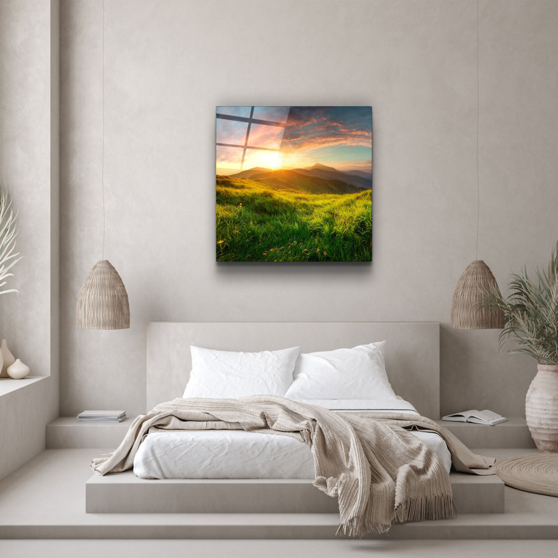 Elegant Decorative Tempered Glass Painting, 40 x 40 Inches | 100% Tempered Glass, Thickness: 0.16 Inches | UV Printing for Vibrant Colours & Durability | Perfect for Home Decor & Art Enthusiasts