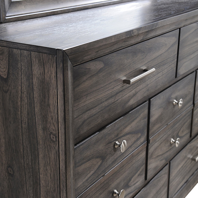 Commode en bois avec tiroirs en bois foncé 1Pc