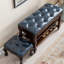 Long banc de rangement pour chaussures en cuir-111867369