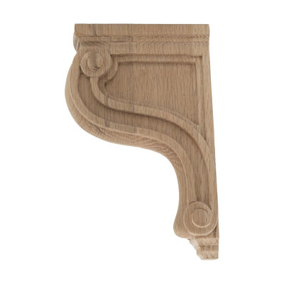 8 in x 2 in x 4-3/4 in Unfinished Small Solid Classic Traditional Plain Wood Corbel