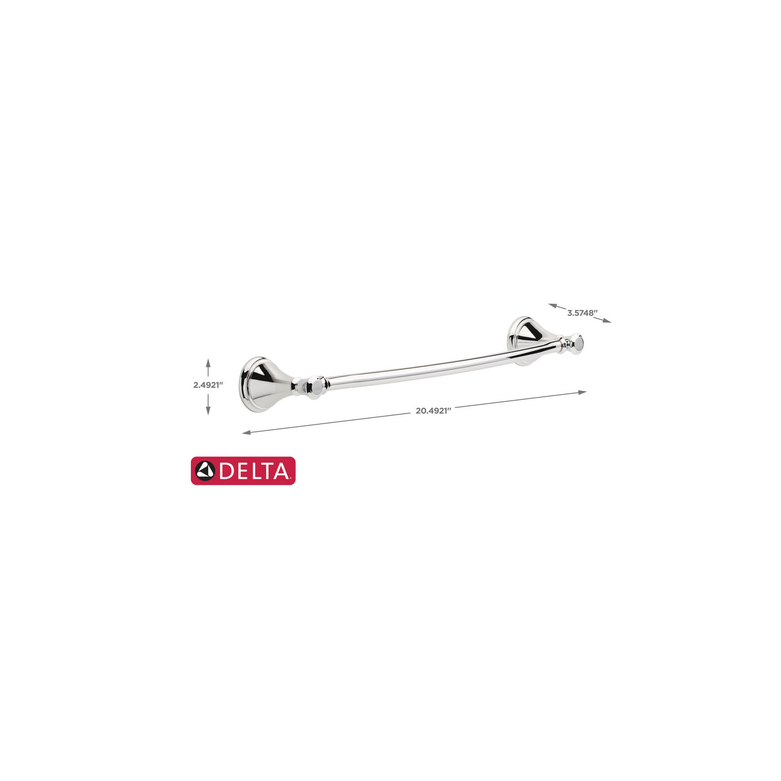 Cassidy 18.06" Wall Mounted Towel Bar, Chrome