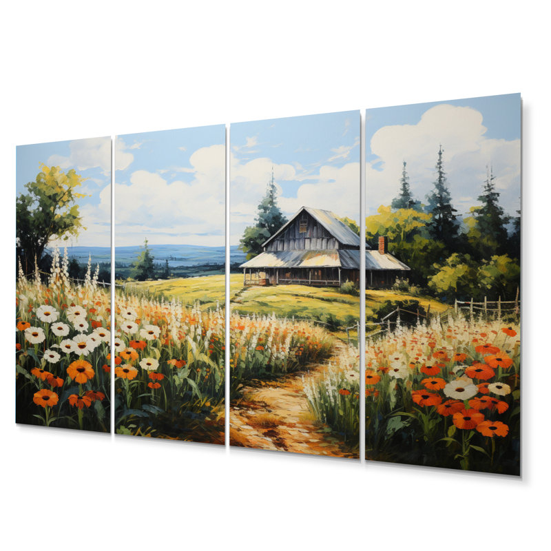 Remicourt - Farm Wall Art Living Room - 4 Panels, Métal