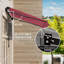 Auvent de patio rétractable 10 pi x 8 pi avec manivelle manuelle. Et eau - Tissu, cadre en aluminium pour balcon, terrasse, cour. Auvent rouge cerise 8 pi, cour
