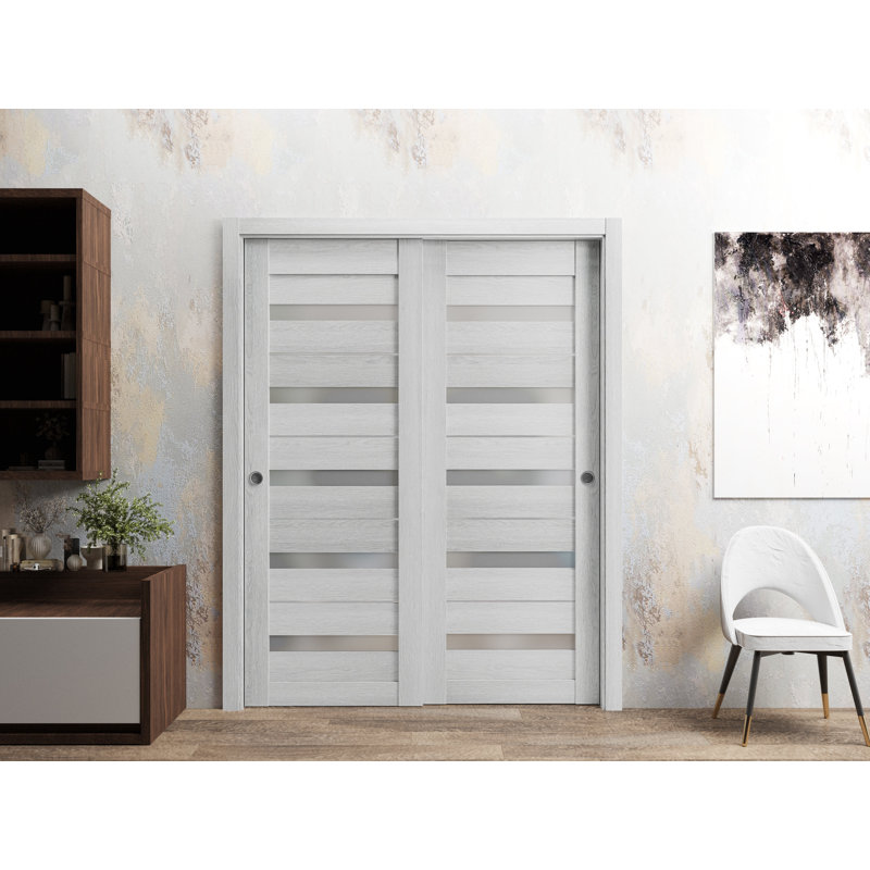 Portes de placard coulissantes en bois Quadro, 84 po x 80 po