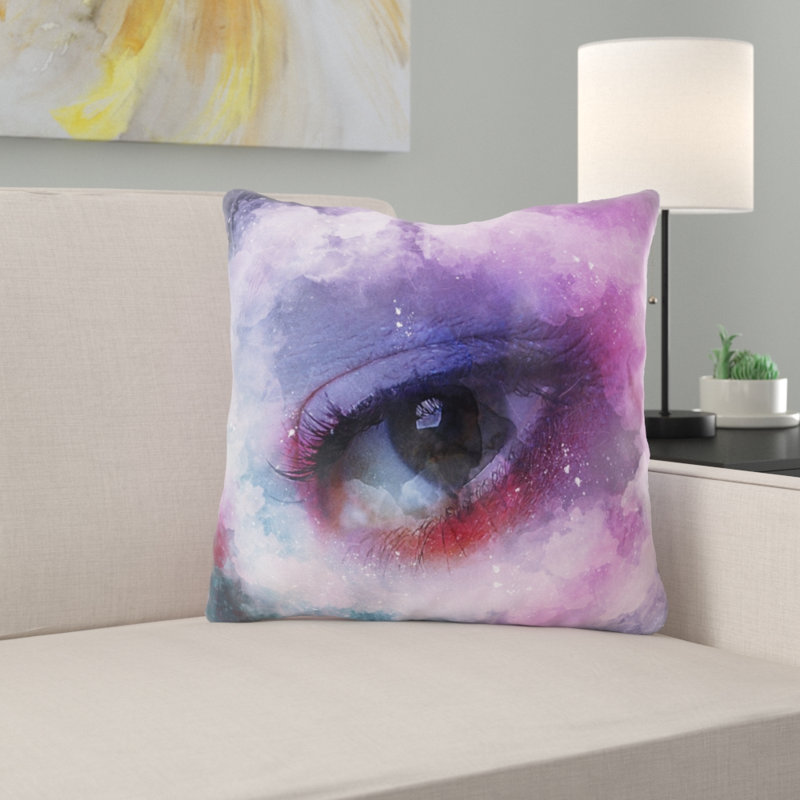 Coussin décoratif oculaire Mcfalls, Microsuède, Intérieur