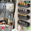 Support à épices 4 pièces, support de rangement en acier au carbone, support à épices de cuisine et support à condiments magnétique