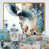 Toile avec cadre flottant or
