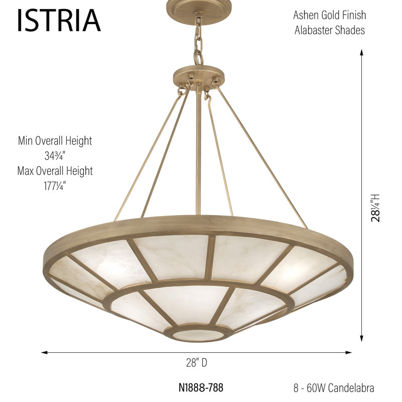 Ashen Gold 8-Light Indoor/Outdoor Glass Pendant