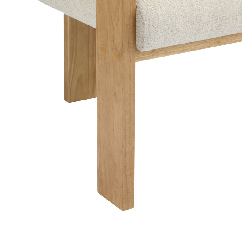 Chaises de salle à manger rembourrées Demars Modern, Naturel, Beige