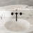 Round Wall-Mounted Bathroom Basin Faucet With Dual Handles 3-Hole-114216631
