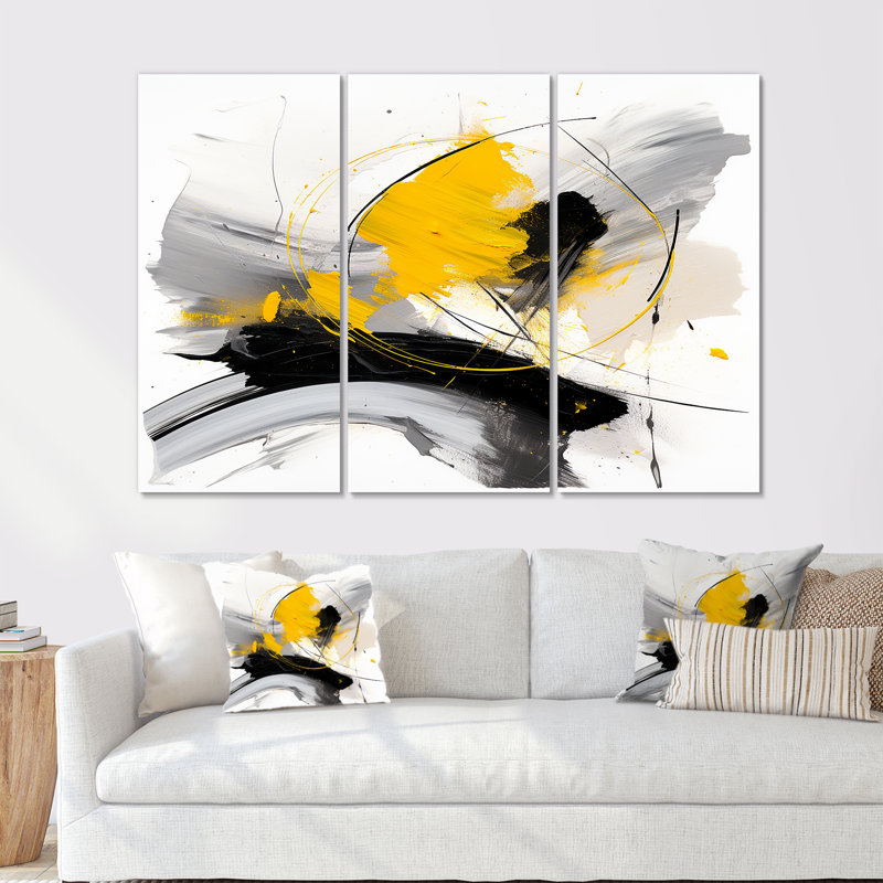 Conar - ensemble d'art mural abstrait, H 28 po x l 36 po x P 1 po, Toile tendue