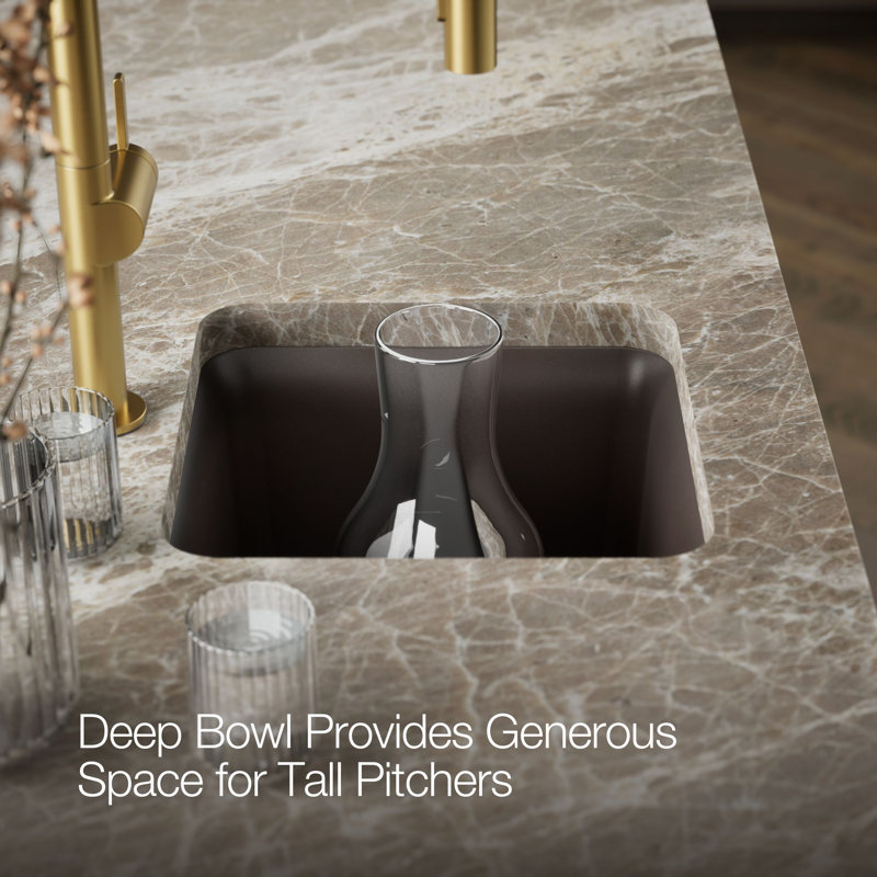 Cairn® 15 L x 15 W Neoroc® Undermount Bar Sink, Matte Brown