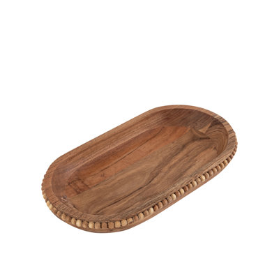 Bol ovale en bois d'acacia perlé