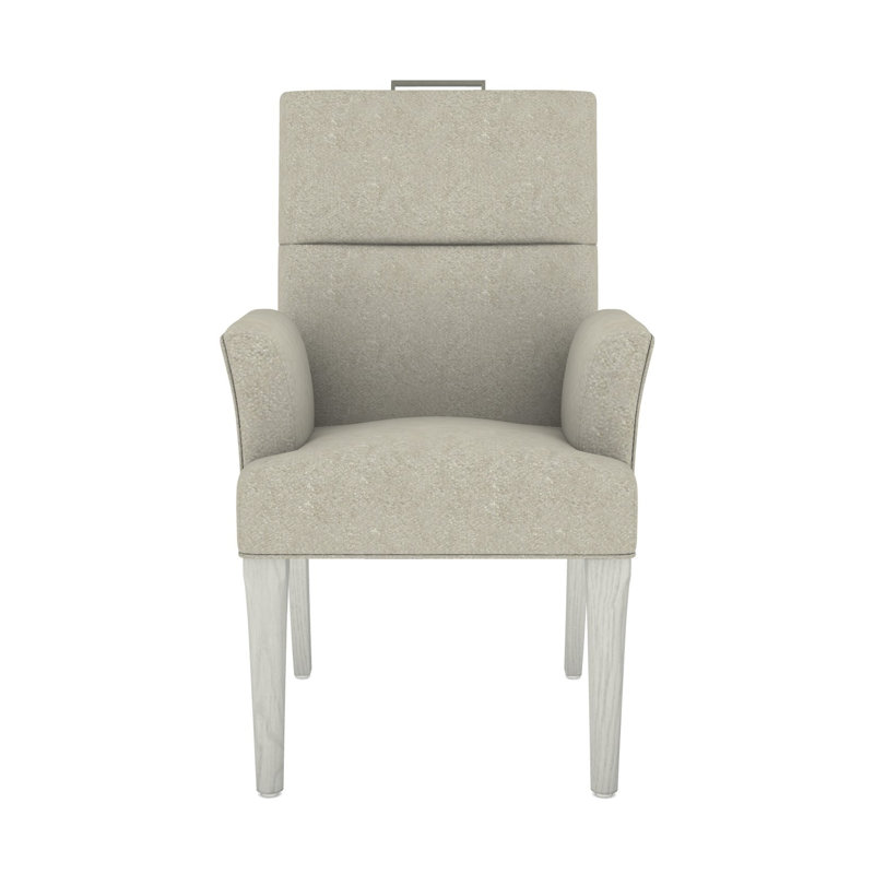 Thom Filicia Home Fabric Tight Back Arm Chair, Casa Blanca, Ian Smoke
