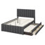 Lit plateforme double avec lit gigogne et 3 tiroirs-166717683
