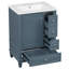 Meuble-lavabo 24 po gris bleu avec lavabo, tiroirs et tablettes de rangement - Meuble-lavabo autoportant moderne pour petits espaces | Idée de cadeau-863853364