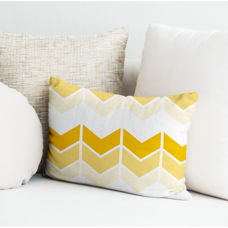 Housse et insert de coussin rectangulaire intérieur / extérieur en polyester Chevy, Jaune