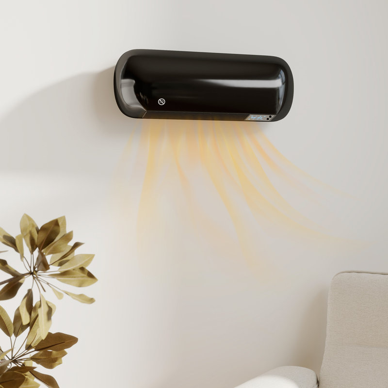 HOMCOM 1000W 6824 BTU Electric Wall Mounted Space Heater with Adjustable Thermostat