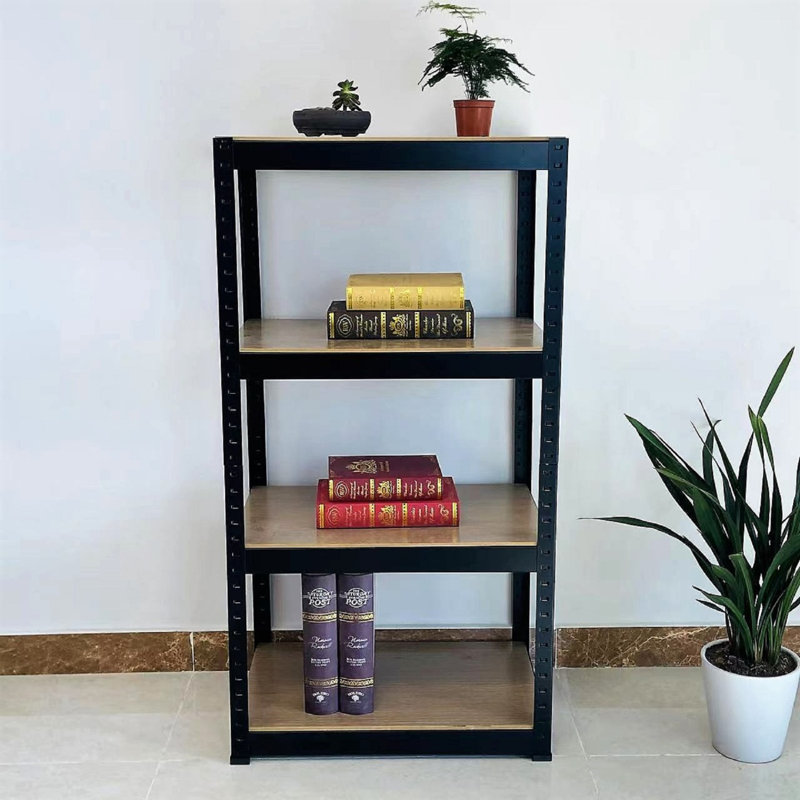 Tablettes de rangement - Étagère de rangement réglable à 4 niveaux pour le garage, Noir, noir, noir, noir