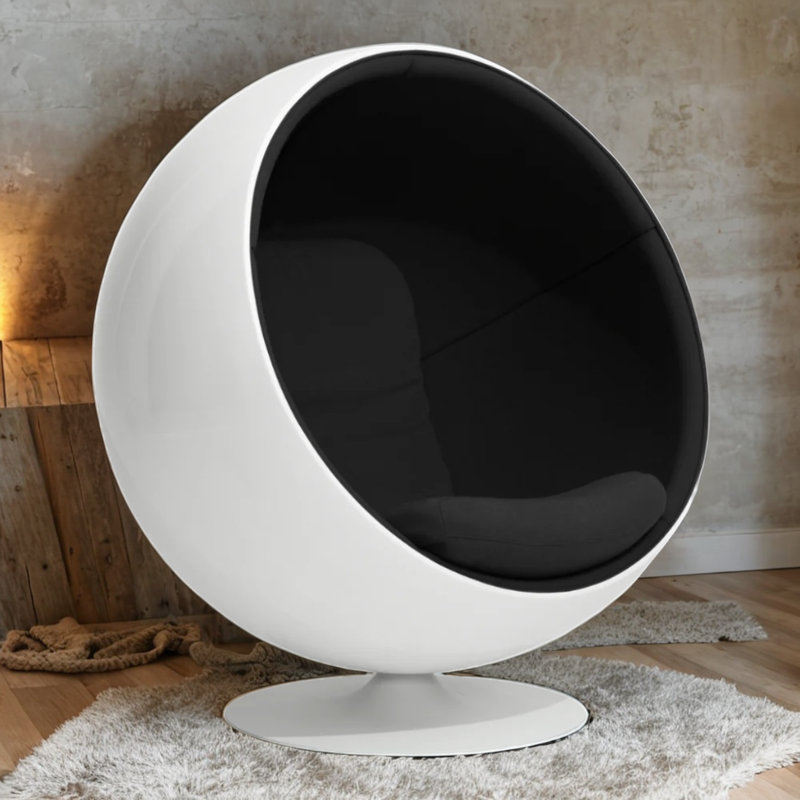 Chaise longue rembourrée Kamyla, Mélange de polyester noir