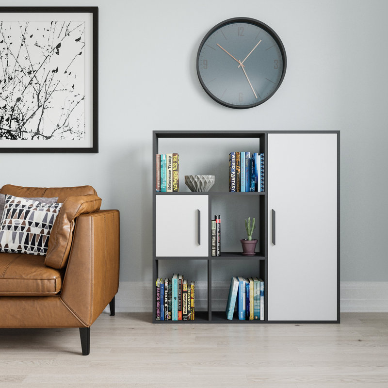 Najja Storage Bookcase, Anthracite/White