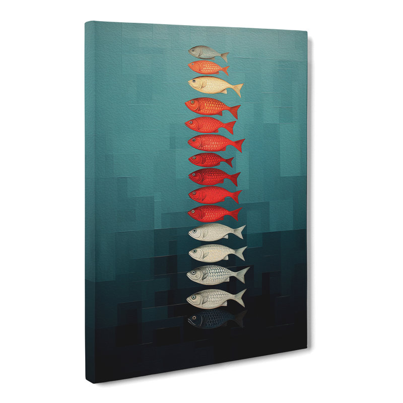 Fish Minimalism - Wrapped Canvas Print, 60cm H x 40cm W x 3cm D
