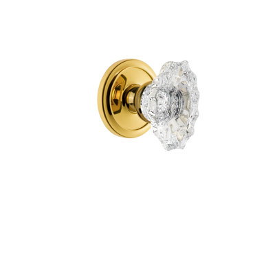 Grandeur Circulaire Rosette Single Dummy with Biarritz Crystal Door Knob