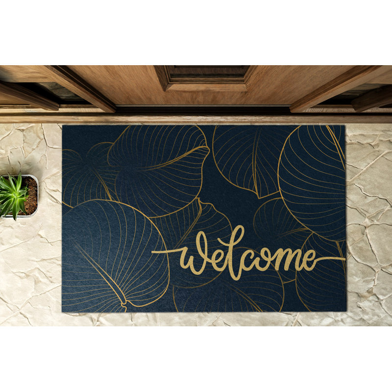Non-Slip Floral Outdoor Doormat