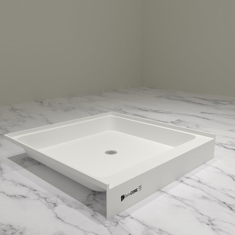 36 x 36 - Drain central - Seuil simple - Base de douche en acrylique