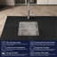 Évier de cuisine en acier inoxydable, simple cuve de 18 po x 18 po, encastré à la main en nickel brossé, avec bonde et crochet standards américains