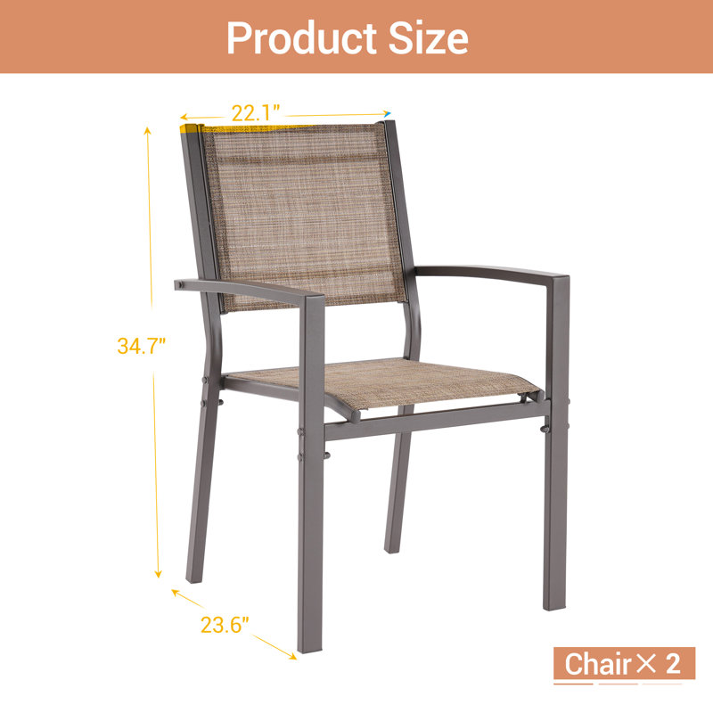 Chaise de patio (ensemble de 2), Taupe