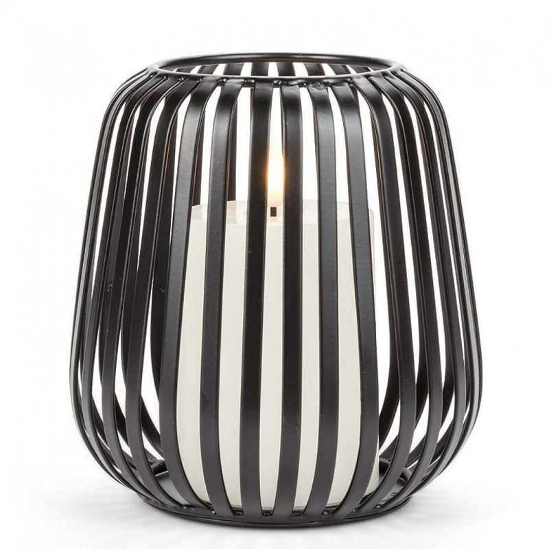 Small Ribbed Candle Holder, 6" H x 5.50" W x 5.50" D