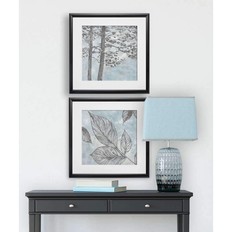 " Soft Silhouette Trees " 2 - Pieces, Black Framed