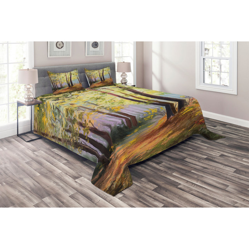 Rustic Polyester Floral Coverlet