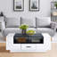 Table basse blanche et noire avec rangement