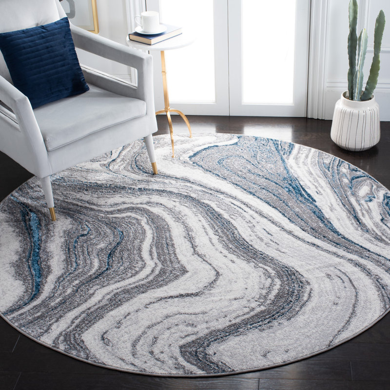 Benisch Performance Abstract Rug, Round 6'7"