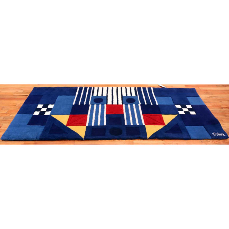 Tapis bleu rétro George Earl Ortman