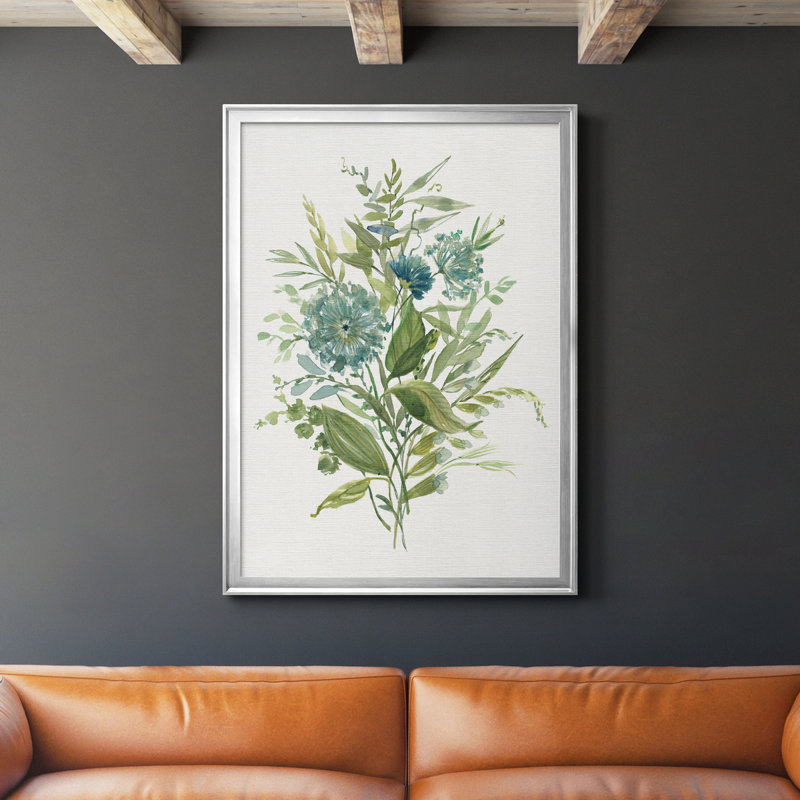 Greenery II - Peinture sur toile encadrée, H 30,5 po x l 42,5 po x P 1,5 po, Argent