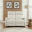 Causeuse inclinable contemporaine beige avec passe-partout en similicuir 1pc