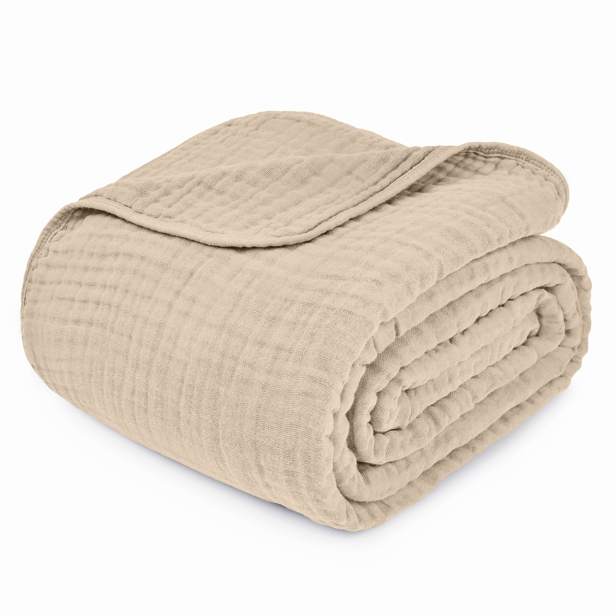 Karlina Muslin Blanket, Throw, Sand